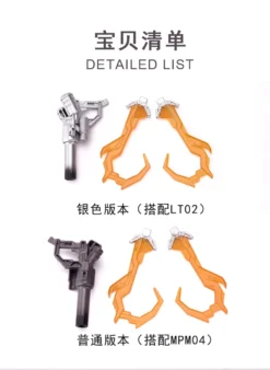 Spark Blaster & Double Hook For LT02 MPM-04 MPM04 Optimus Prime Upgrade Kit Silver & Grey -Toy Sale Store 272fadeb20