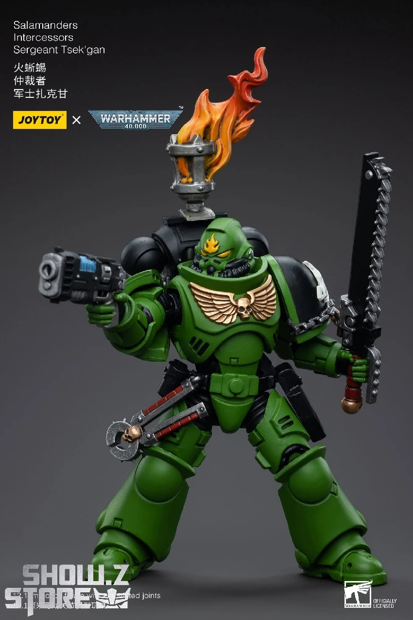 JoyToy Source 1/18 Warhammer 40K Salamanders Intercessors Sergeant Tsek'gan 6 JoyToy Source 1/18 Warhammer 40K Salamanders Intercessors Sergeant Tsek'gan - Image 6
