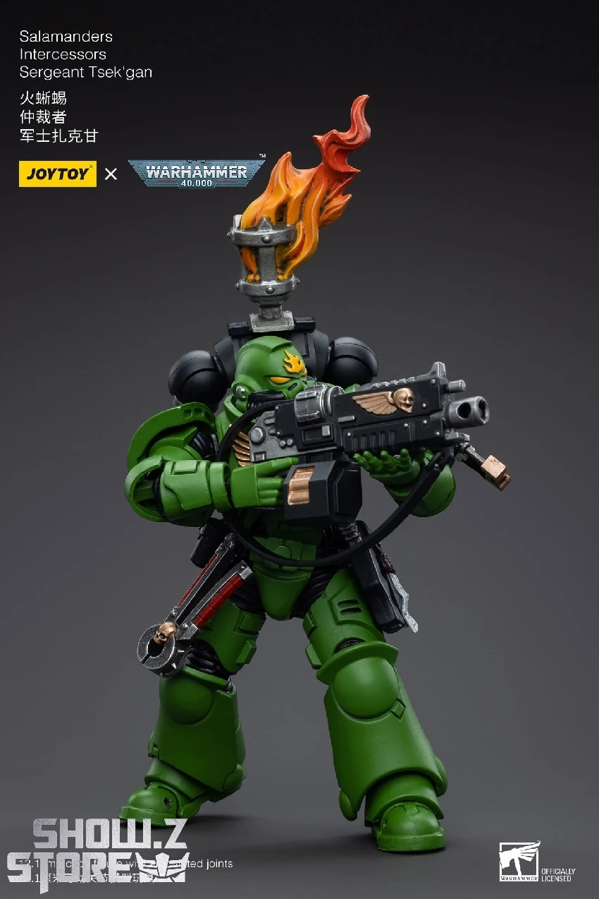 JoyToy Source 1/18 Warhammer 40K Salamanders Intercessors Sergeant Tsek'gan 4 JoyToy Source 1/18 Warhammer 40K Salamanders Intercessors Sergeant Tsek'gan - Image 4
